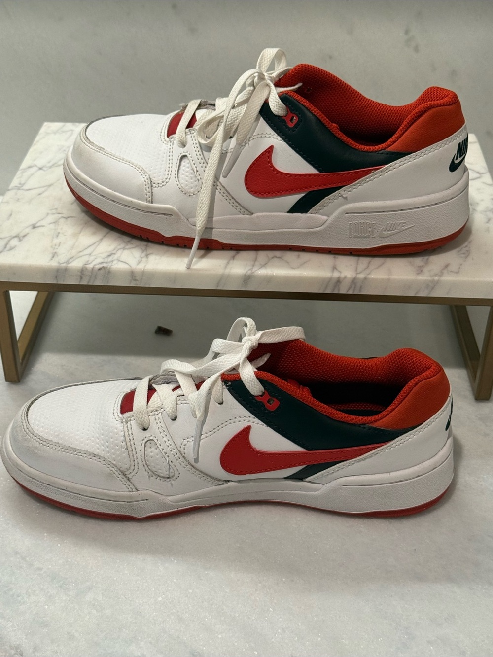 Nike Force 1 Low White Red Black Sneakers Kids